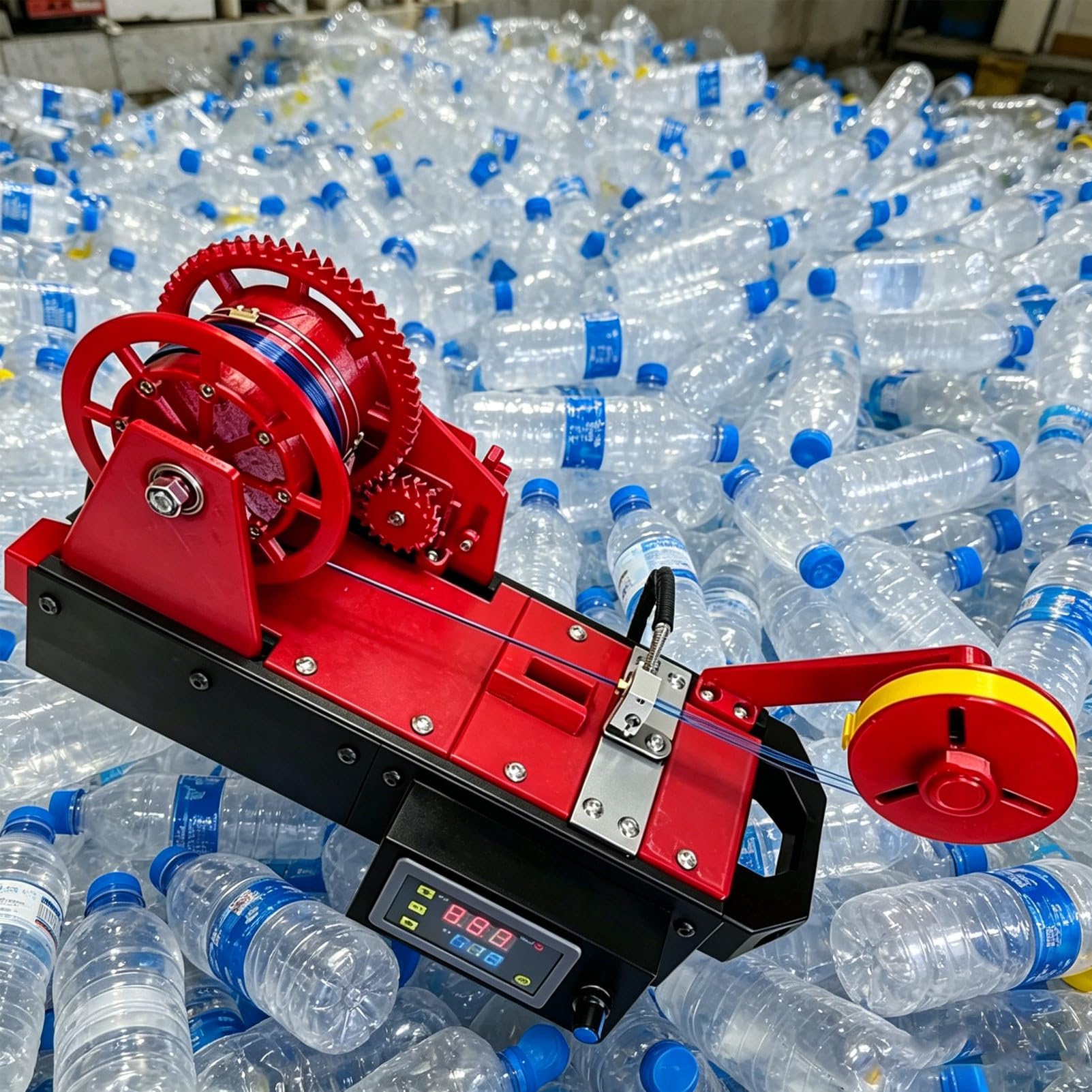 Pvxa 3D Desktop Filament Maker Machine, Desktop Filament Maker, Recycled PET Bottle Recycler, Digital Temp Control, for DIY Makers, Home & Classroom Use Red