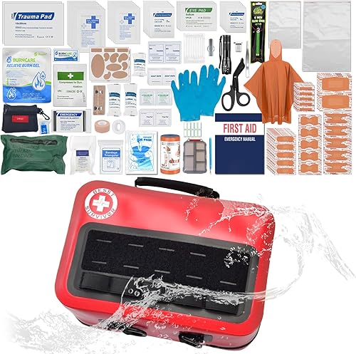 Kit de primeros auxilios impermeables - Kits de primeros auxilios marinos con compartimentos etiquetados, kits médicos de emergencias avanzadas para