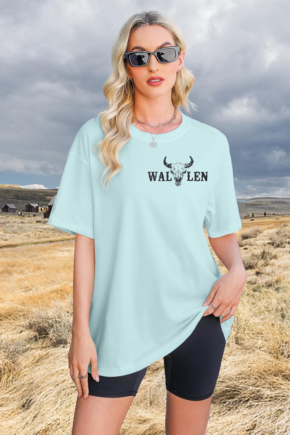 SUPEYA I'm The Problem Shirt Women Western Cowgirls T Shirts Retro Cow Skull Graphic Tee Top Country Music Short Sleeve Tops - Image 2