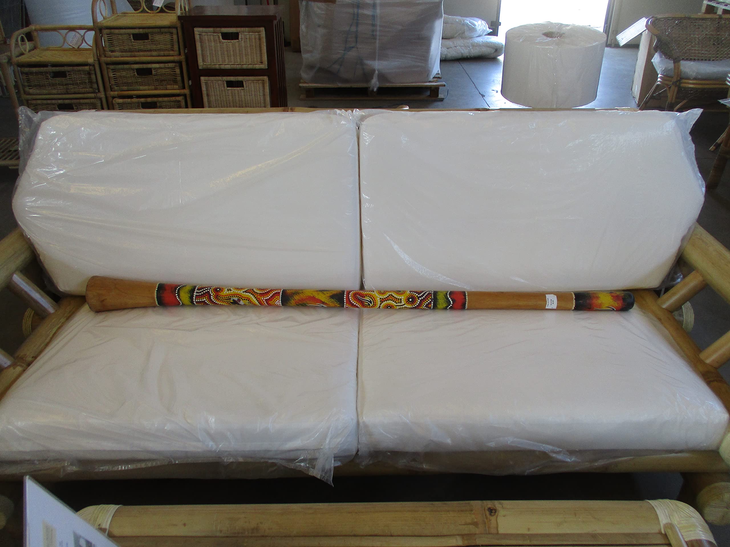 Fantasie d'Oriente Didgeridoo, Strumento Aborigeni Australiani NON SINTETICO BAMBU, Legno, 130 cm x 11 cm