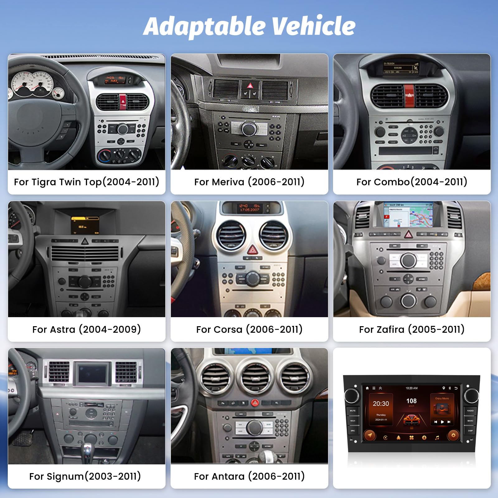 [2G+64G] Hikity Autoradio Navi Für Opel Antara Corsa Meriva Astra Vivaro Combo Android Wireless Carplay 7 Zoll Bildschirm Radio mit Android Auto GPS WiFi Rückfahrkamera FM RDS DSP MIC