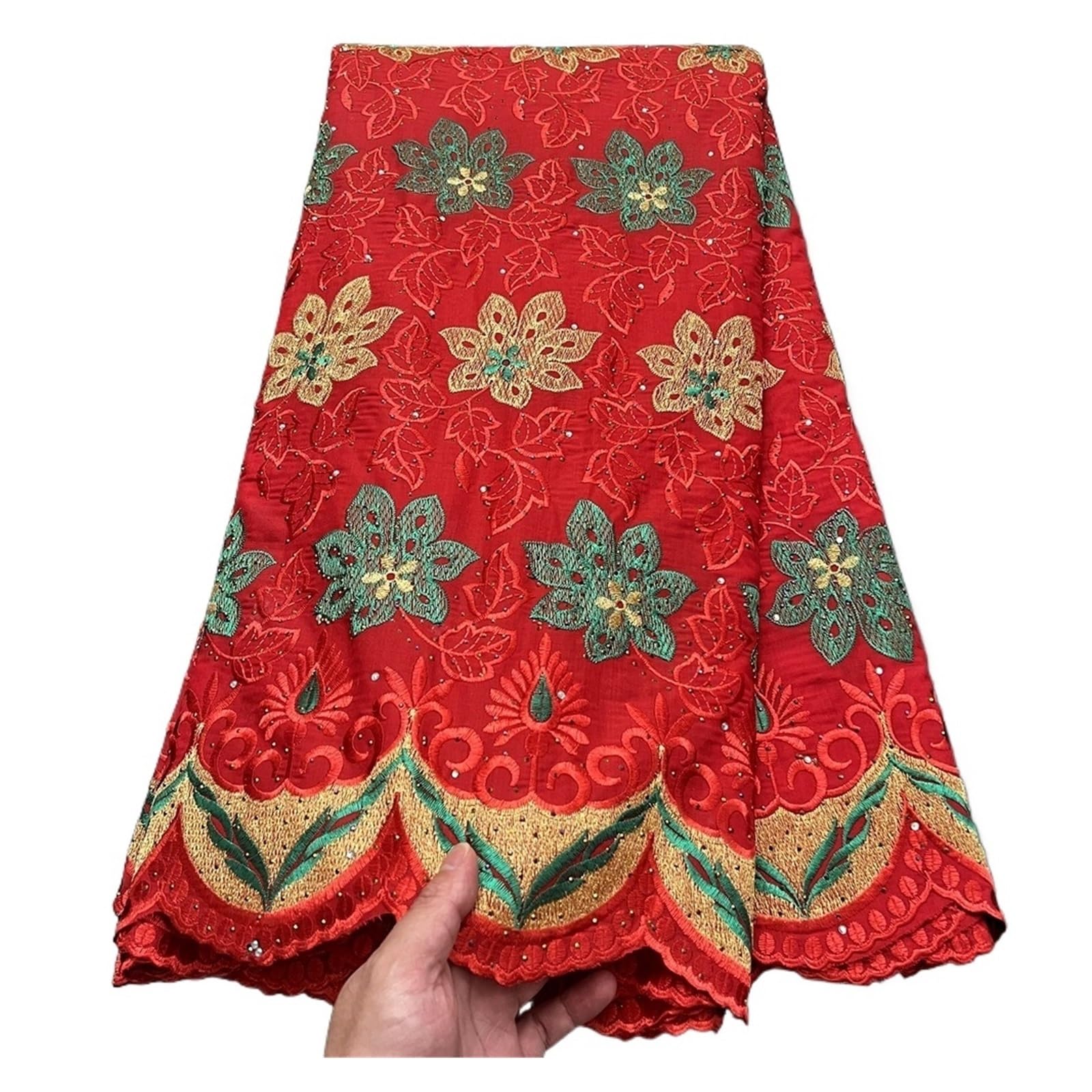 Nigeryjska Afrykańska Haftowana Tiulowa Bawełniana Koronkowa Tkanina Na Imprezę Suknia Ślubna Adamaszek Gipiura Cekiny 5 Stoczni PięKny I Elegancki Design(10)