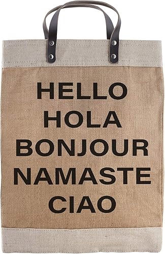 Creative Brands Hold Everything - Bolsa de yute impermeable, grande, hola