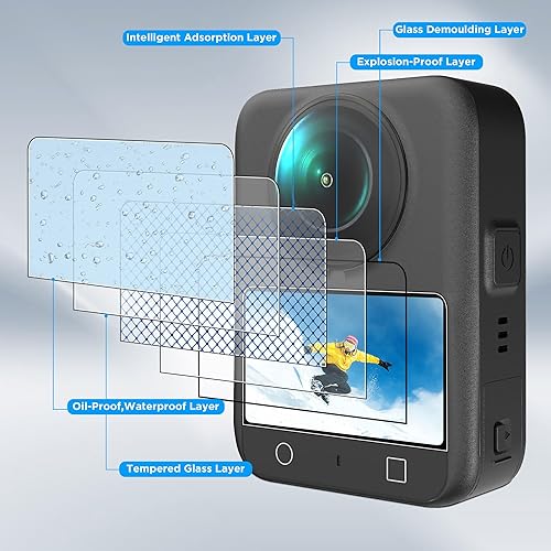 Miniatura 7 de CYNOVA OSMO 360 Kit de accesorios, incluye funda de silicona DJI Osmo 360protectores de pantalla (2 juegos) para DJI OSMO 360 Accesorios Bundle