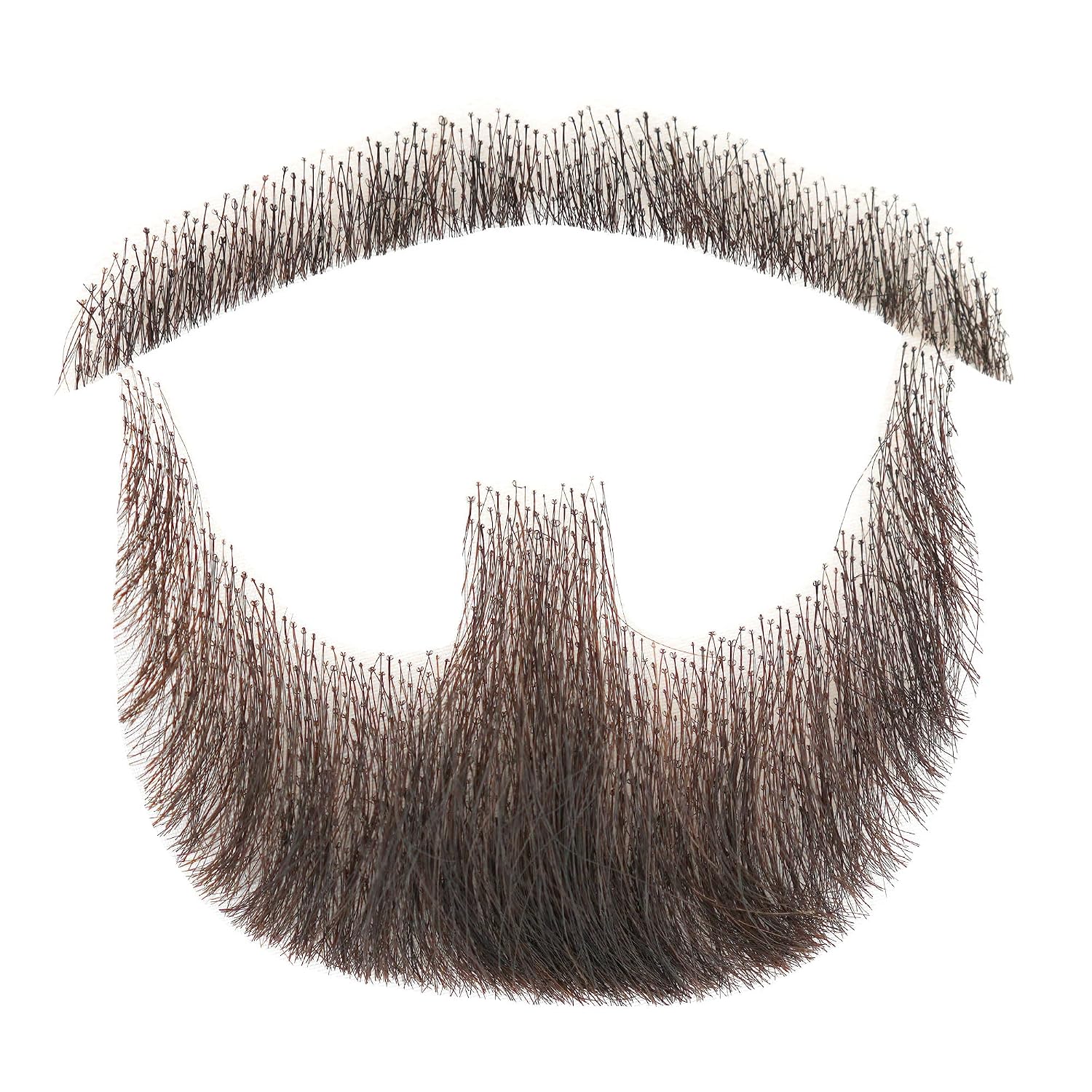 False Mustaches for Men One Pair Black Human Hair Fake Beard Realistic Facial Hair Hand Tied Lace Fake Goatee for Costume Party Halloween Funny Cosplay(Natural Black)