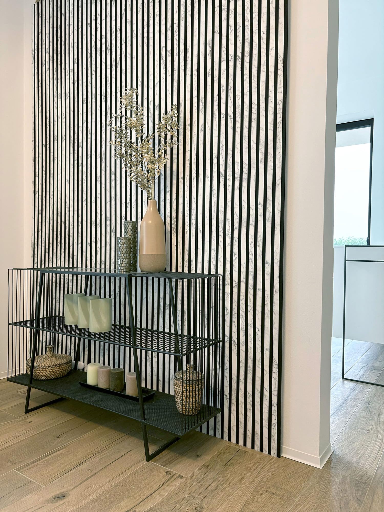 Akustikpaneel Marmor Optik Lamellen Optik 31127-SA MARBLE White glatte Wandverkleidung matt weiß 1,68 m²