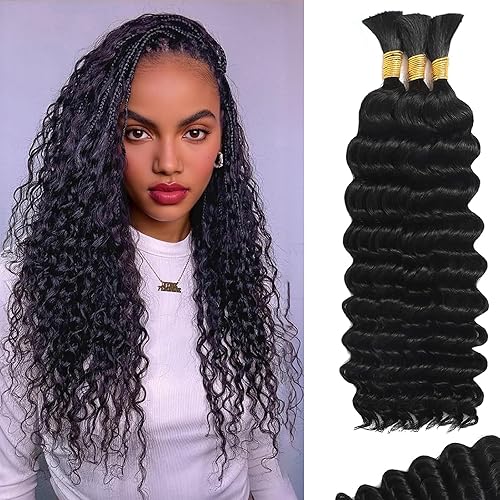 Human Braiding Hair for Boho Braids 110g 16 Inch Deep
