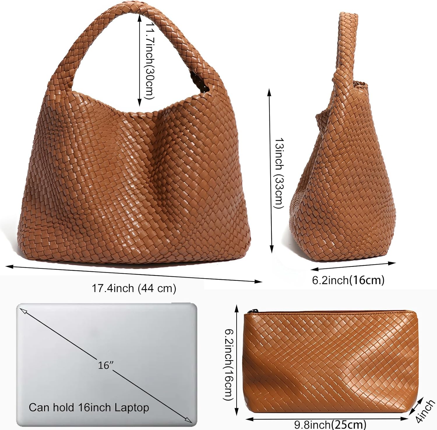 Geelyda Woven Tote Bag for Women with Purse, Fashion Shoulder Hobo Underarm Bags, Large Woven Handmade Work Commuter Day Bags - Image 4