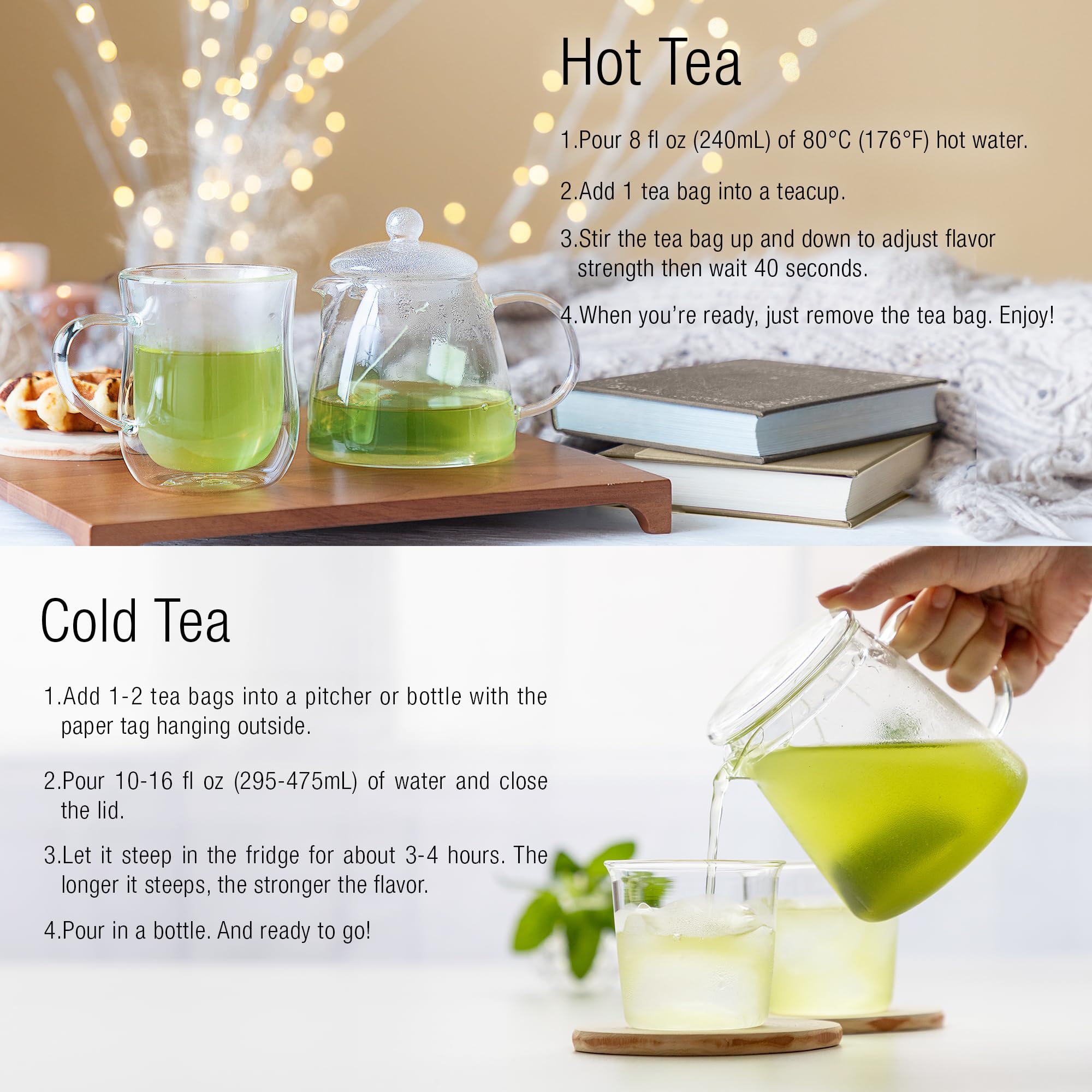 Asayu Japan Set de Té Verde - Green Boost Gift Set (Sencha y Genmaicha con Matcha) 30 Bolsitas, Hecho en Japón, para Relajación y Concentración