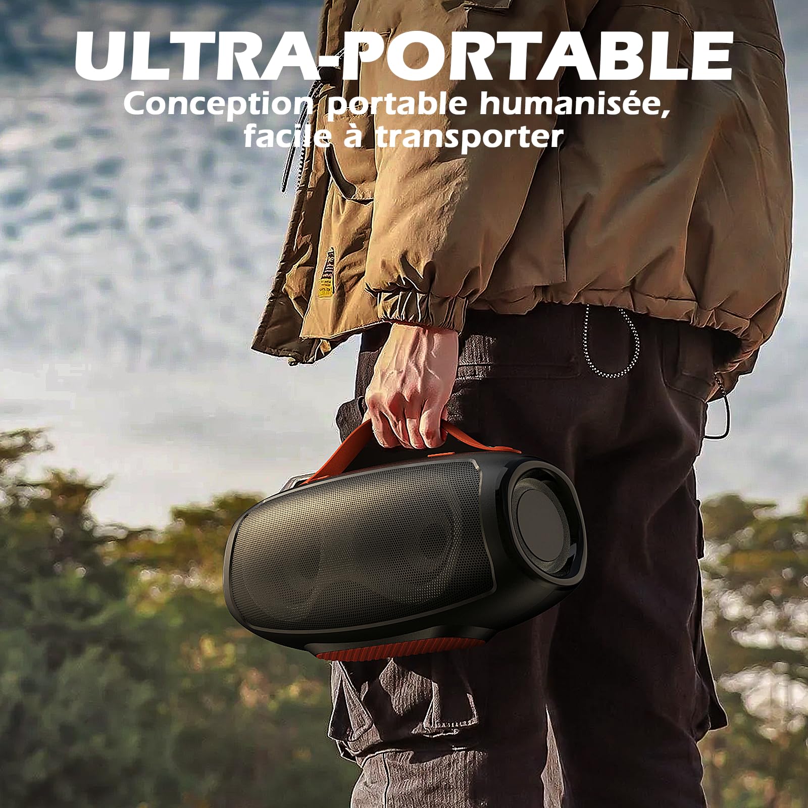 Enceinte Bluetooth Portable LED pour Extérieur