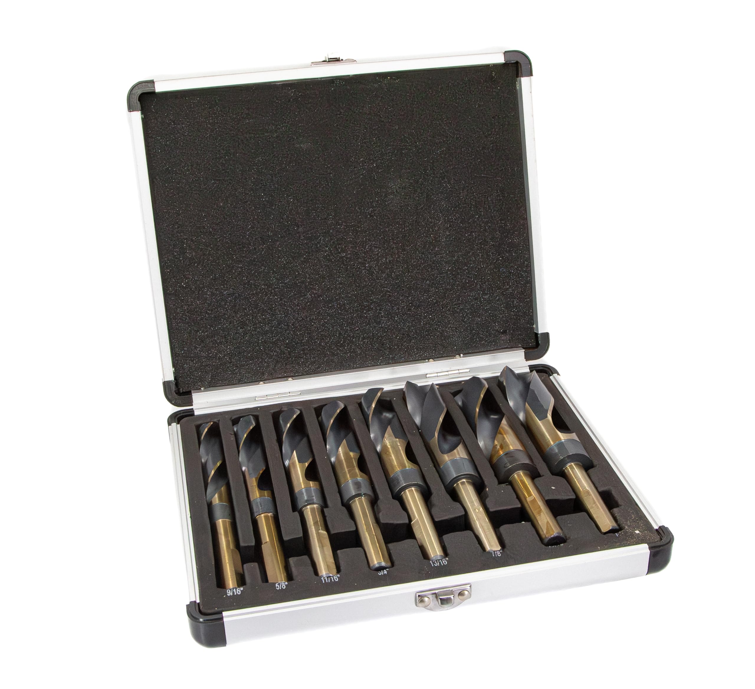 Drill America - KFD1008-SET 8 Piece Heavy Duty High Speed Steel Reduced Shank Drill Bit Set (9/16" - 1" x 16ths), KFD Series — image 1