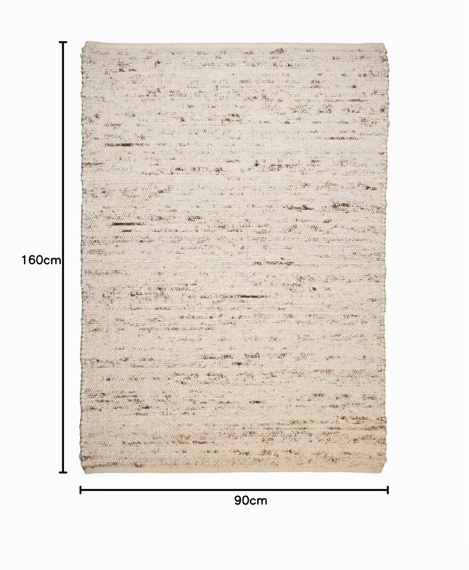 Zeitloser Naturteppich aus 100% nachhaltiger Schurwolle; handgewebt und beidseitig verwendbar | 90 x 160 cm; Farbe: Natur Multi | THEKO die markenteppiche - BERBERINA SUPER, 90x160 cm