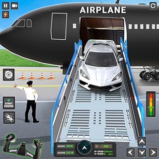 Transportador de carro piloto de avião - simulador de vôo jogos de avião e simulador de condução de transportador de carro de avião de carga - condução de caminhonete e aventura de estacionamento 3D