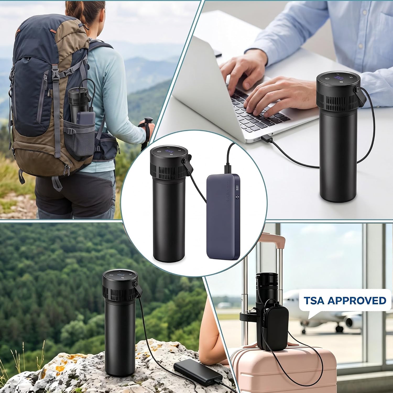 Electric Insulin Cooler Travel Case TSA Approved with USB Charger Kit