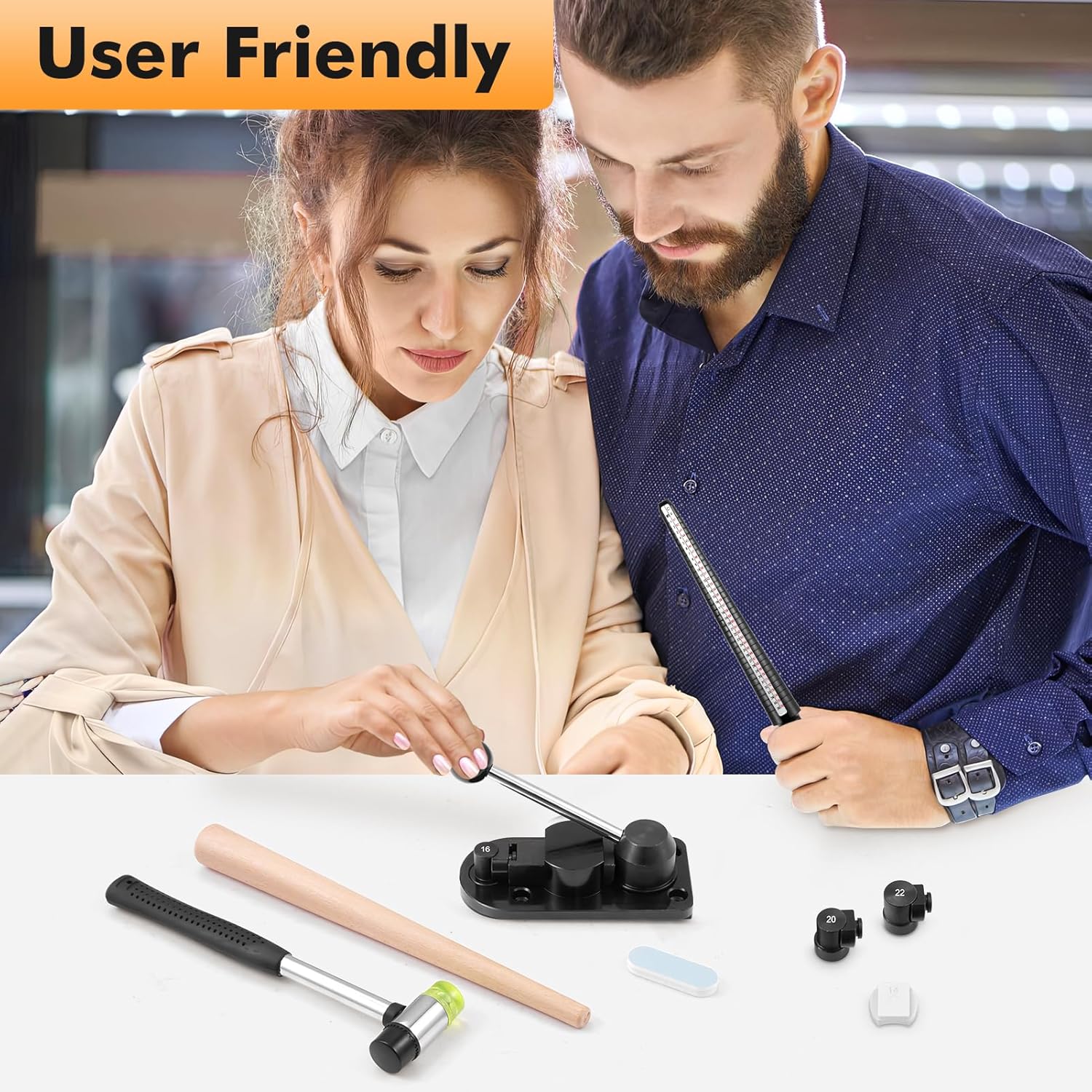 Ring Bending Tool Kit,Complete Spoon Ring Making Kit with Ring Bender Tool, ring Maker Machine for DIY Jewelry, for Beginners & Professionals, Ideal for Holidays like Christmas,Valentine’s Day