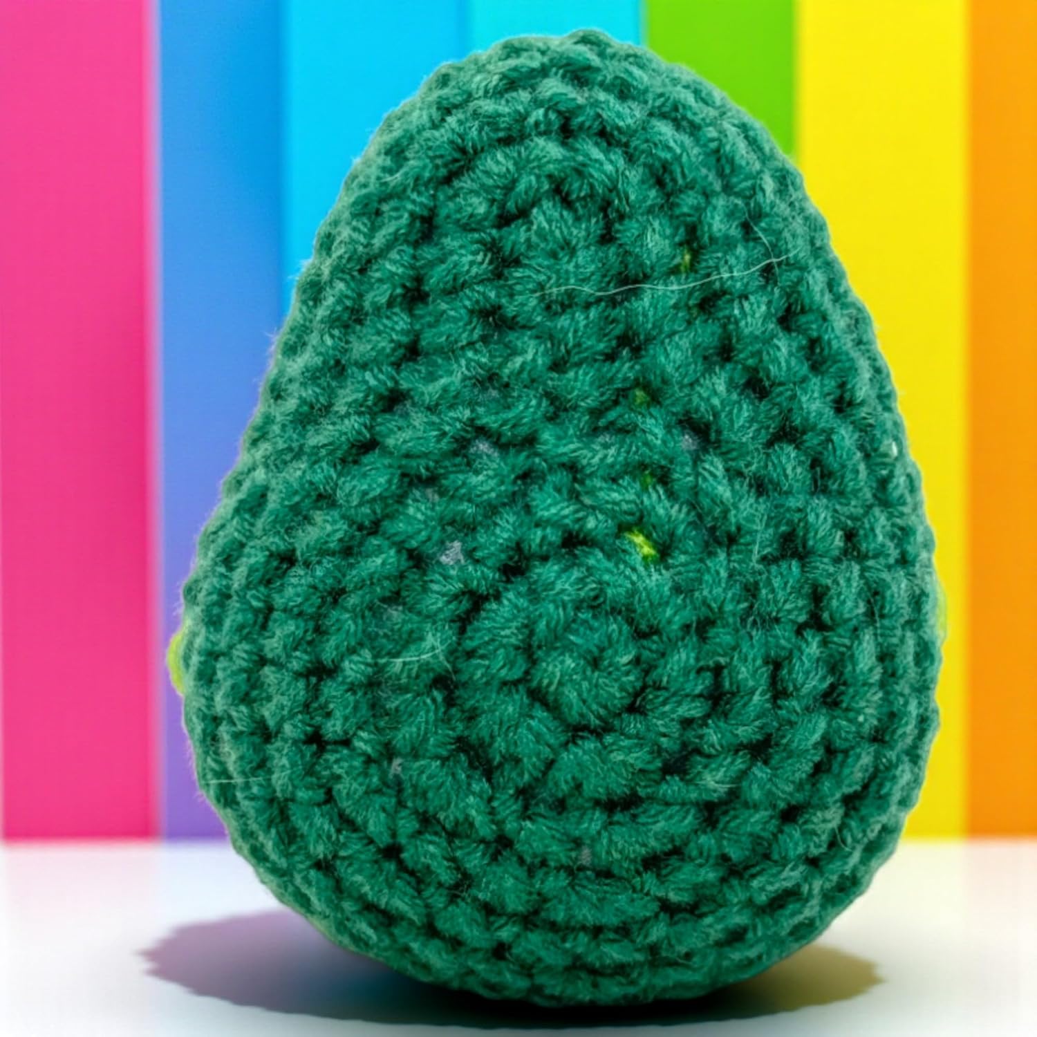 MIJOMA Lucky Charm Positive Friends - Handmade Crochet Figures with Motivational Messages, Ideal as a Gift Companion Courage (Avocado - Du schaffst Das)