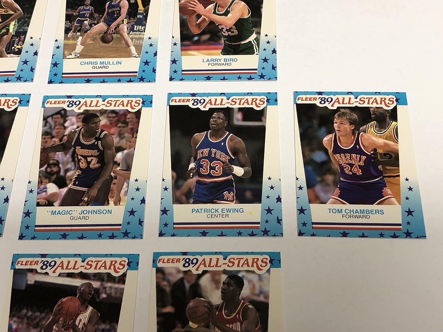 1989-90 Fleer Basketball Sticker Set (1-11) Magic Johnson, Larry Bird, Michael Jordan NRMT/MT
