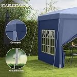 Outsunny 10'x10' Outdoor Pop Up Party Tent Gazebo Canopy with Carrying Bag (Blue)