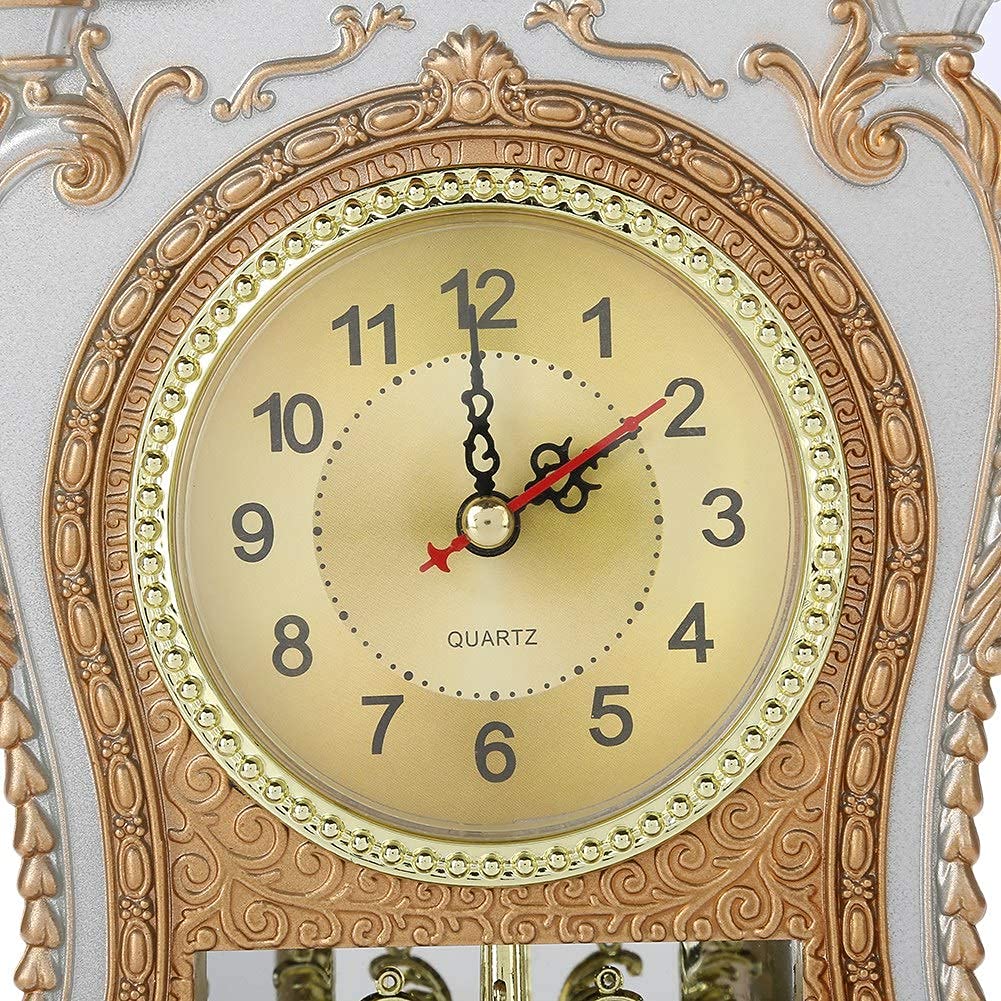 Orologio da tavolo vintage, sveglia in stile retrò Orologio da mensola antico con sedile in plastica(bianco)