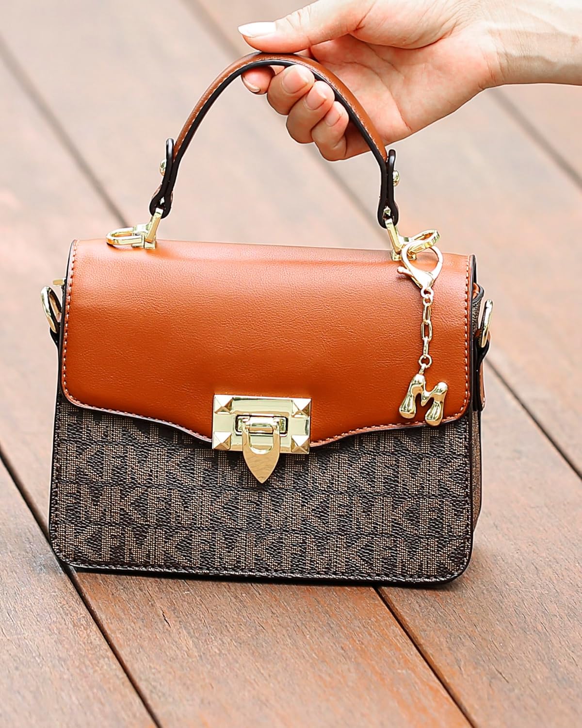 Cherry Bag Charms & Gold Initial Keychain for Handbags Purse Tote Bags, Cute Key Chain Accessories for Women Girl - Image 4