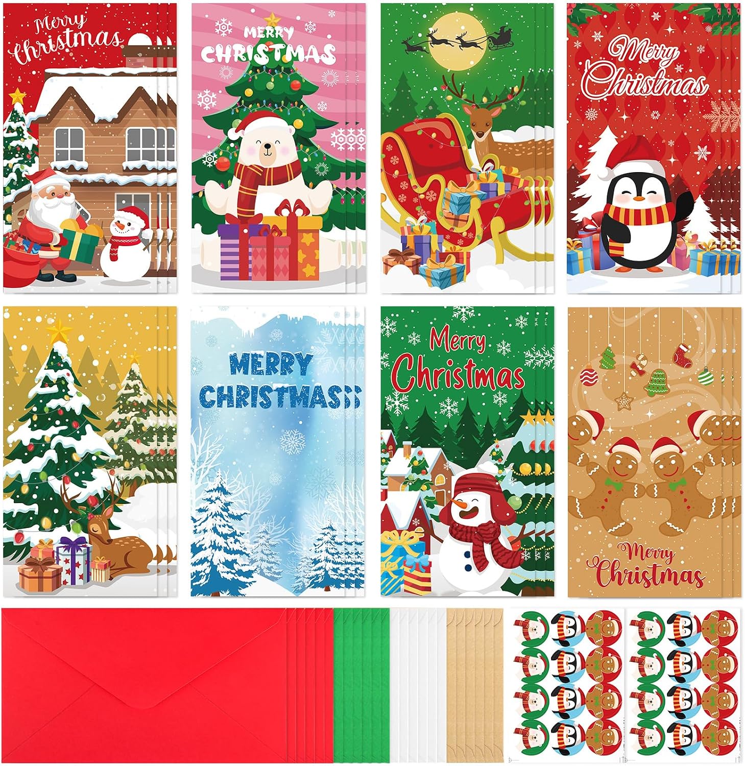 Christmas Money Holders for Cash Christmas Cards with Envelopes Xmas Money Holder for Cash Gift Cute Xmas Gift Card for Xmas, Holiday, New Year Cashs Gifts Card Holder(8 Design)