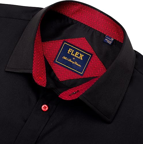 Miniatura 22 de Alimens & Gentle - Camisas de vestir con bolsillo y manga corta, de color liso y sin arrugas, estilo casual con botones, para hombres