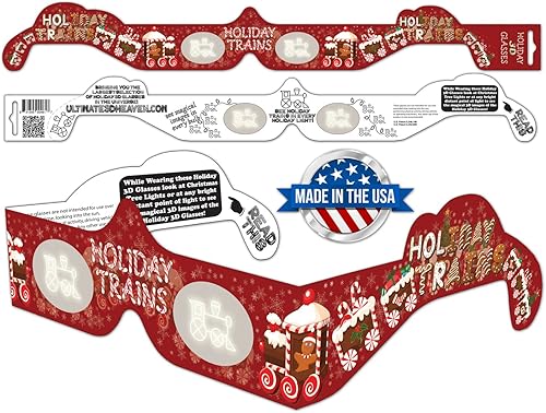 Miniatura 3 de 24 pares de gafas 3D navideñas – con estilos exclusivos de 3DHeaven Rare Treats y trenes festivos – 13 diferentes