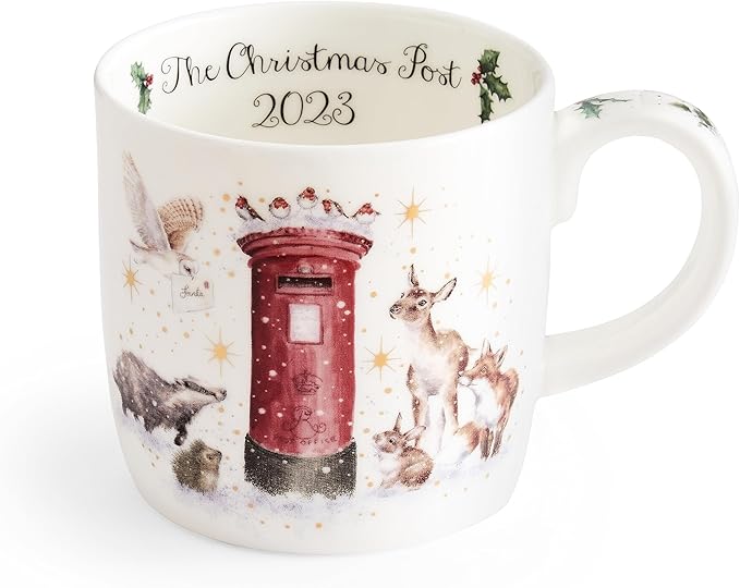 Royal Worcester Wrendale Deigns Grande tasse de Noël annuelle 0,4 litre