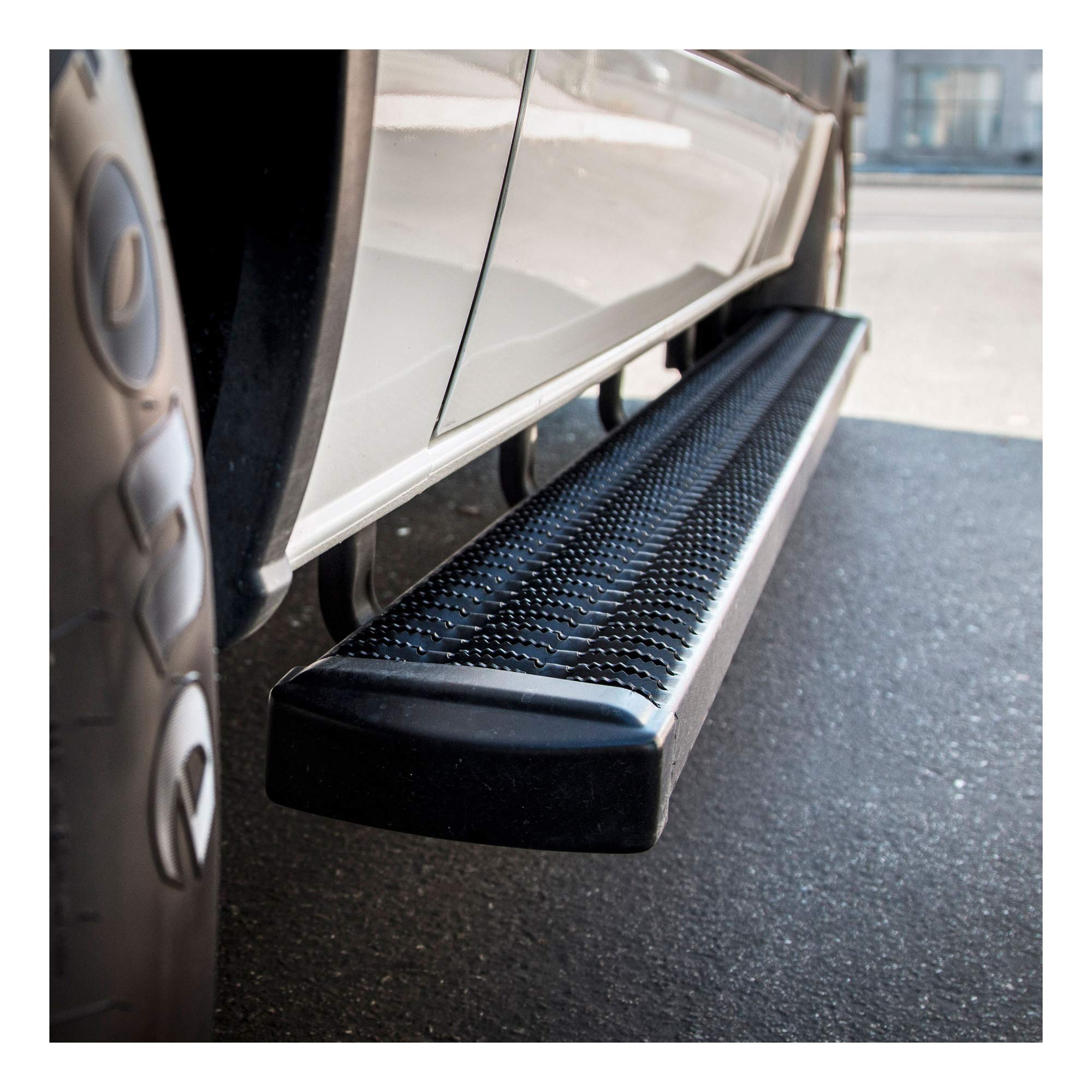 luverne 415098-400940 grip step black aluminum 98-in wheel to wheel running boards, select ram 1500