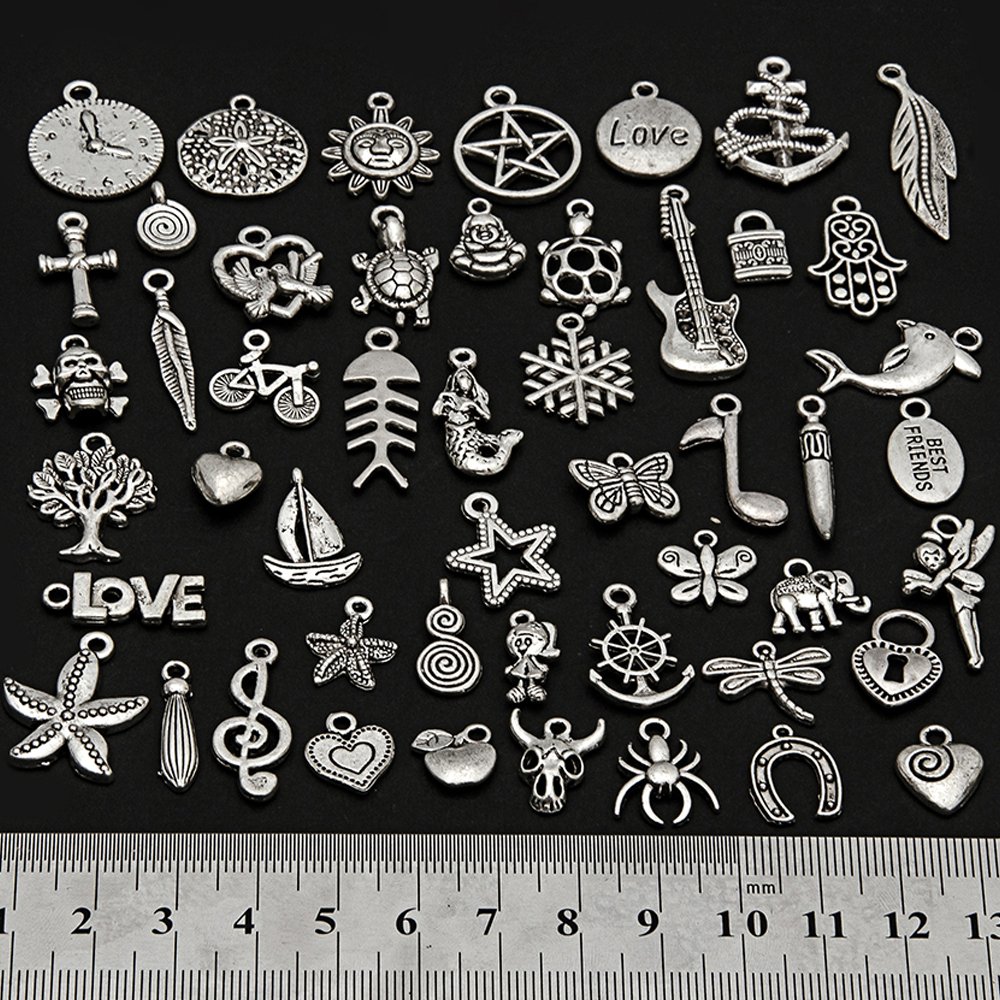 Lot De 50 Breloques Et Pendentifs Pour Fabrication De Bijoux - Neufs
