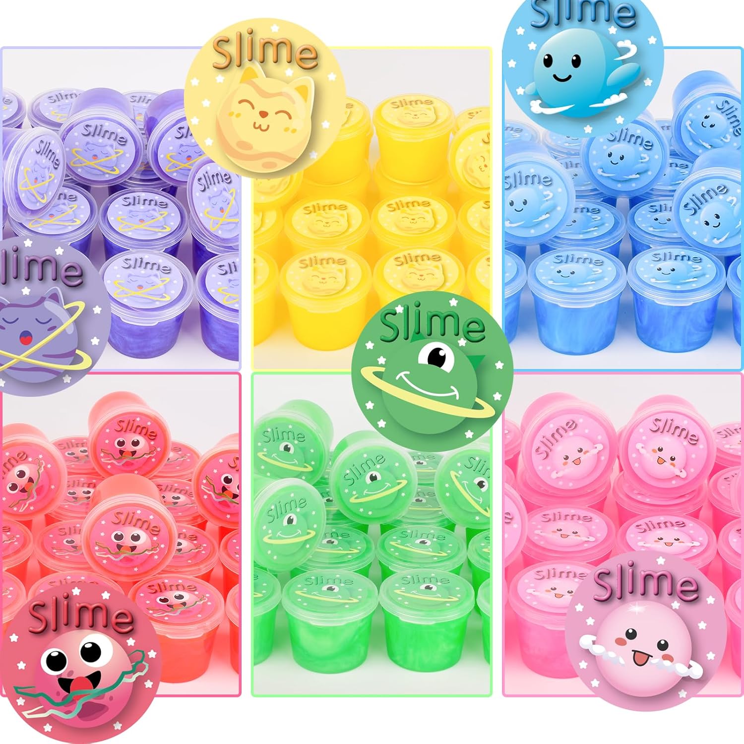 120 Pack Galaxy Bulk Slime Kit, Slimes Party Favors for Kids, Stress Relief Toys, Classroom Rewards and Birthday Goodie Bag Fillers, Non-Sticky, Squishy Toy Stress Relief Slime for Girls and Boys