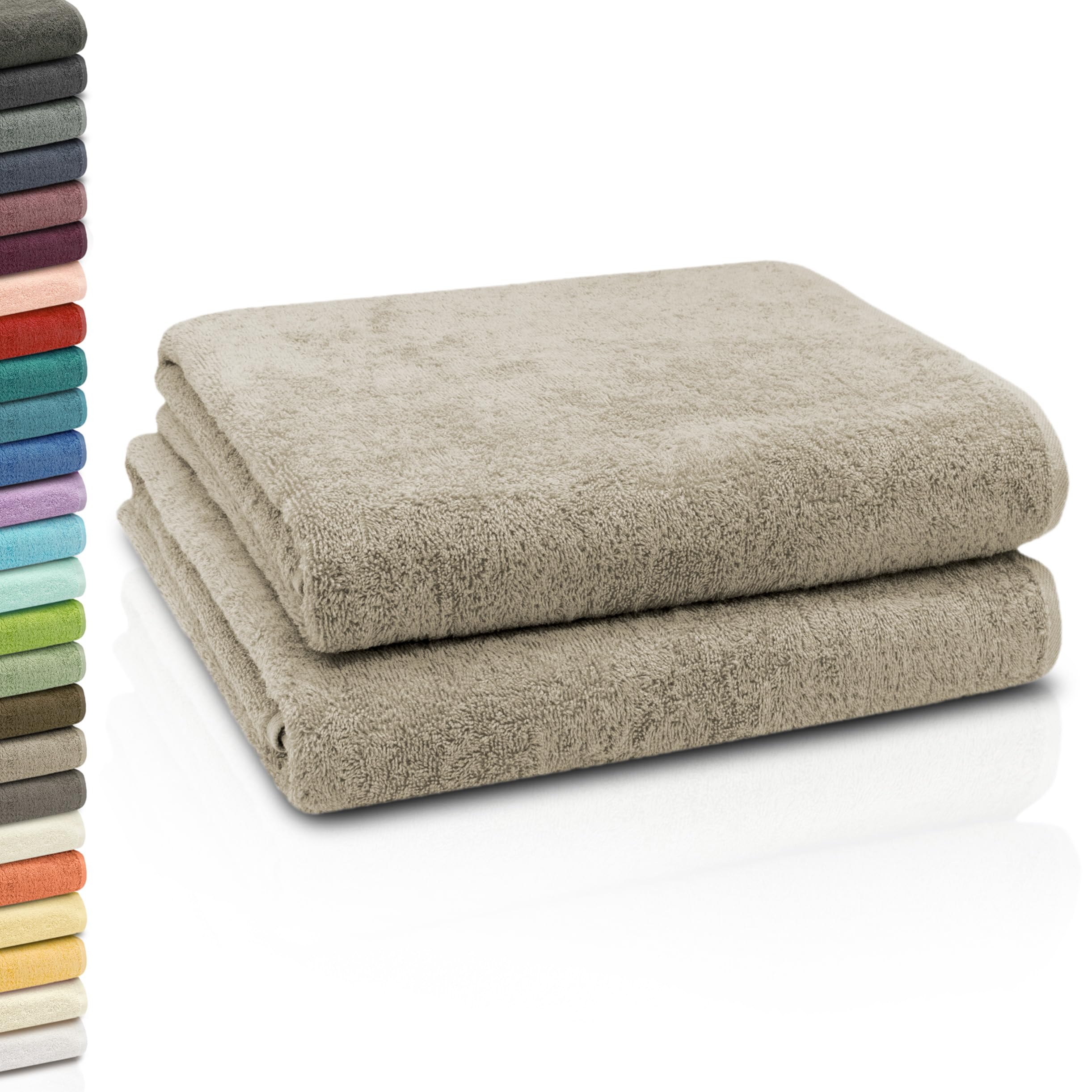 Serviettes de bain 100x150 cm d'une qualité supérieure en coton couleur sable