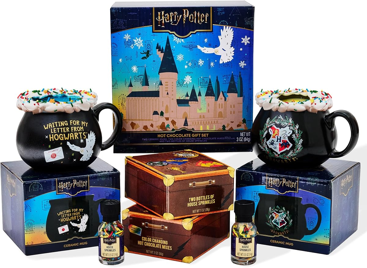 HARRY POTTER Hot Chocolate Mug Gift Set, Color-Changing Collection | Officially Licensed Gift, Wizarding World Fans, Chocolate Lover Gift, Movie Night, Cozy Winter & Holiday Giving
