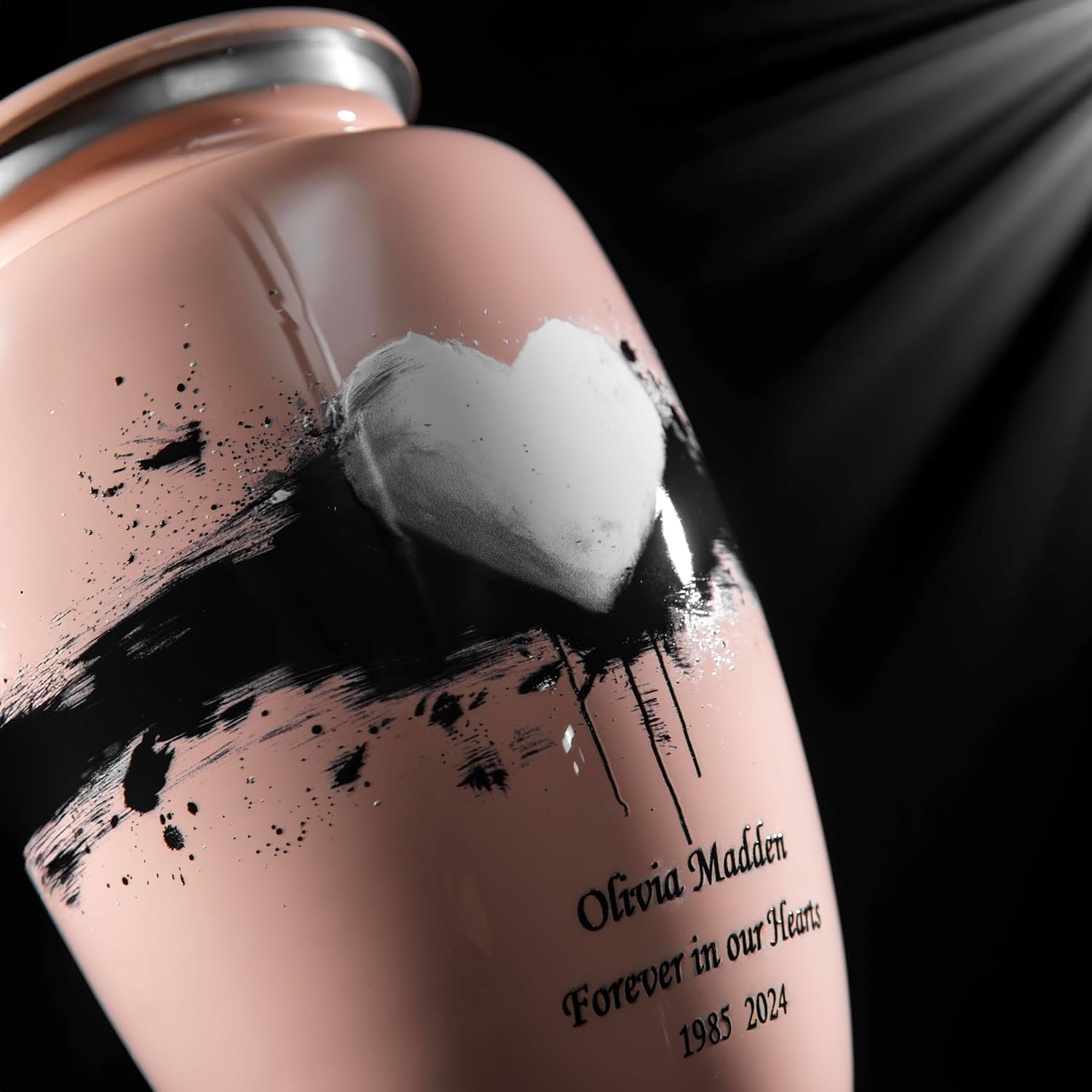 Heart Urns for Human Ashes for Women, Cremation urn for Ashes Adult Male, Funeral Urn for Ashes for Women & Man, Decorative Heart Urn (Pink, Large)
