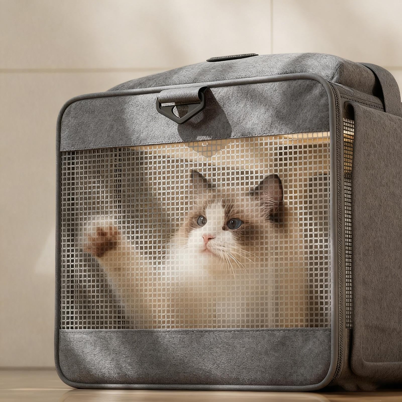 Torba Dla Kota Organizer Klatki Transportowej Dla Szczeniaka | Podróżny Transporter Dla Kota do Użytku w Pomieszczeniach i na Zewnątrz, do Spacerów, Jazdy Samochodem, Wędrówek, Kempingu