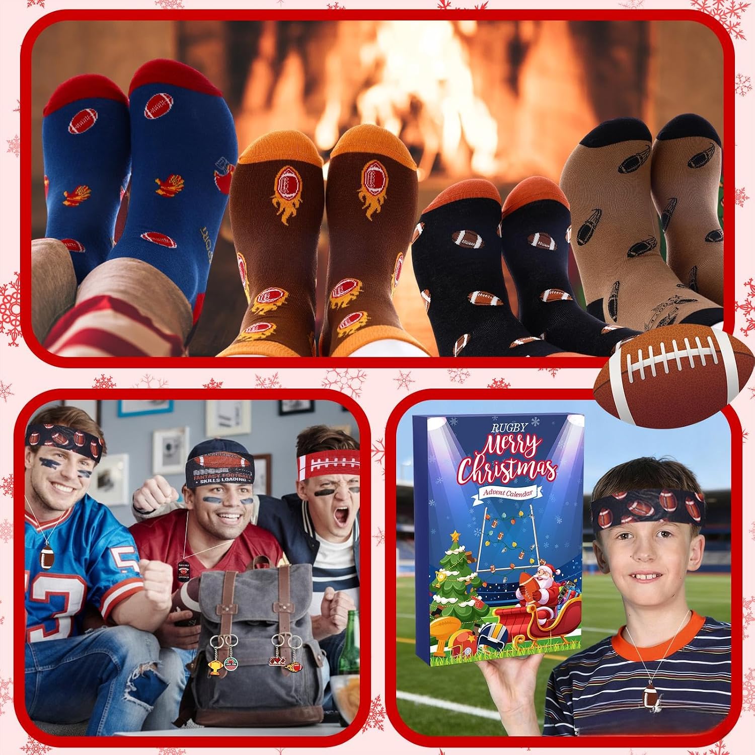 Janmercy 24 Pcs Christmas football Advent Calendar 2026 Countdown football Calendar 24 Days Christmas Advent Countdown Gift Boxes for Xmas Gifts Sports Party Favor