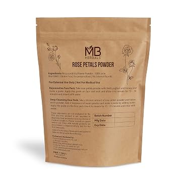 MB Herbals Rose Powder 8 oz | 227G / 0.5lb | For Natural Face Packs & Facial Mask Formulations | 100% Pure & Natural | No Chemical Preservative | No Artifical Color | Rose Petals Powder