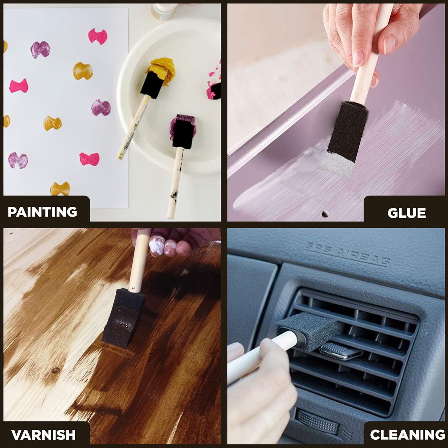 ARTY KRAFTS Pack of 25 Premium Quality Foam Paint Brushes Set - Versatile Foam Brush & Sponge Paint Brush - Ideal for Detailed Craftwork - Sponge Brush & Foam Brushes for Seamless Painting Experience : Arts, Crafts & Sewing
