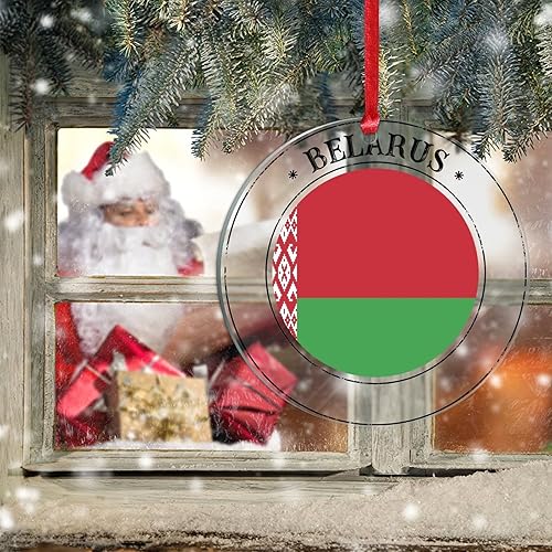 Vista 132 de Guatemala - Adornos acrílicos de Navidad, regalo de recuerdo de ciudad patriótica, adorno para árbol de Navidad, bandera nacional de Guatemala