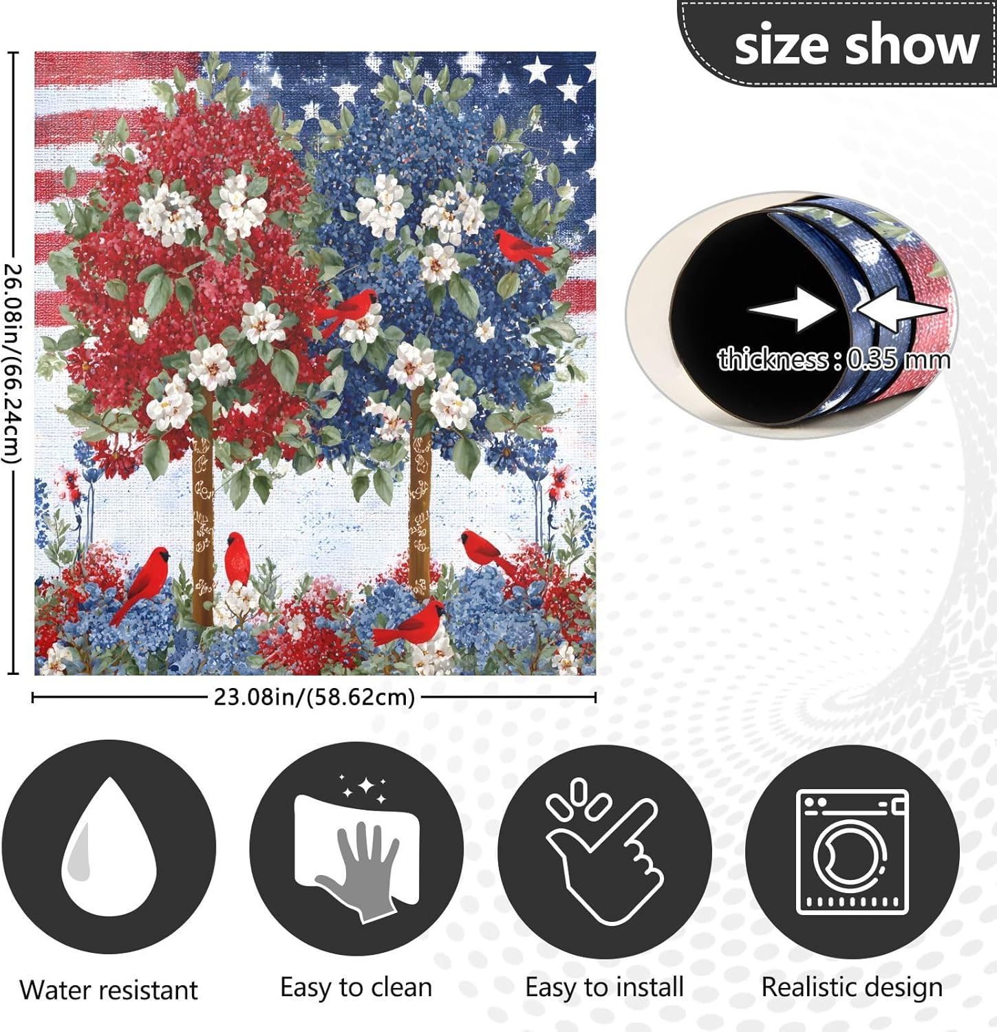 Dishwasher Magnet Cover Large Magnetic Stickers Tree Bird Front Dishwasher Cover for Home Kitchen Refrigerator Decorative Lid