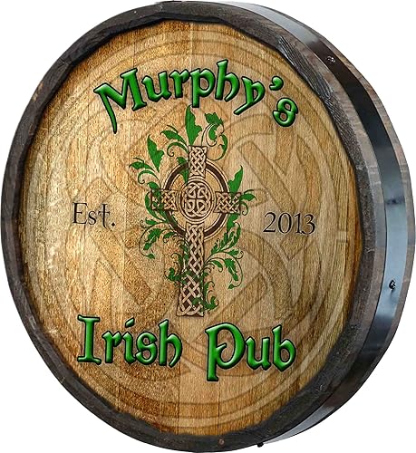 Vista 70 de THOUSAND OAKS BARREL CO. Personaliza el letrero de un cuarto de barril con cócteles de gato negro, barril de vino hecho de madera de roble de alta