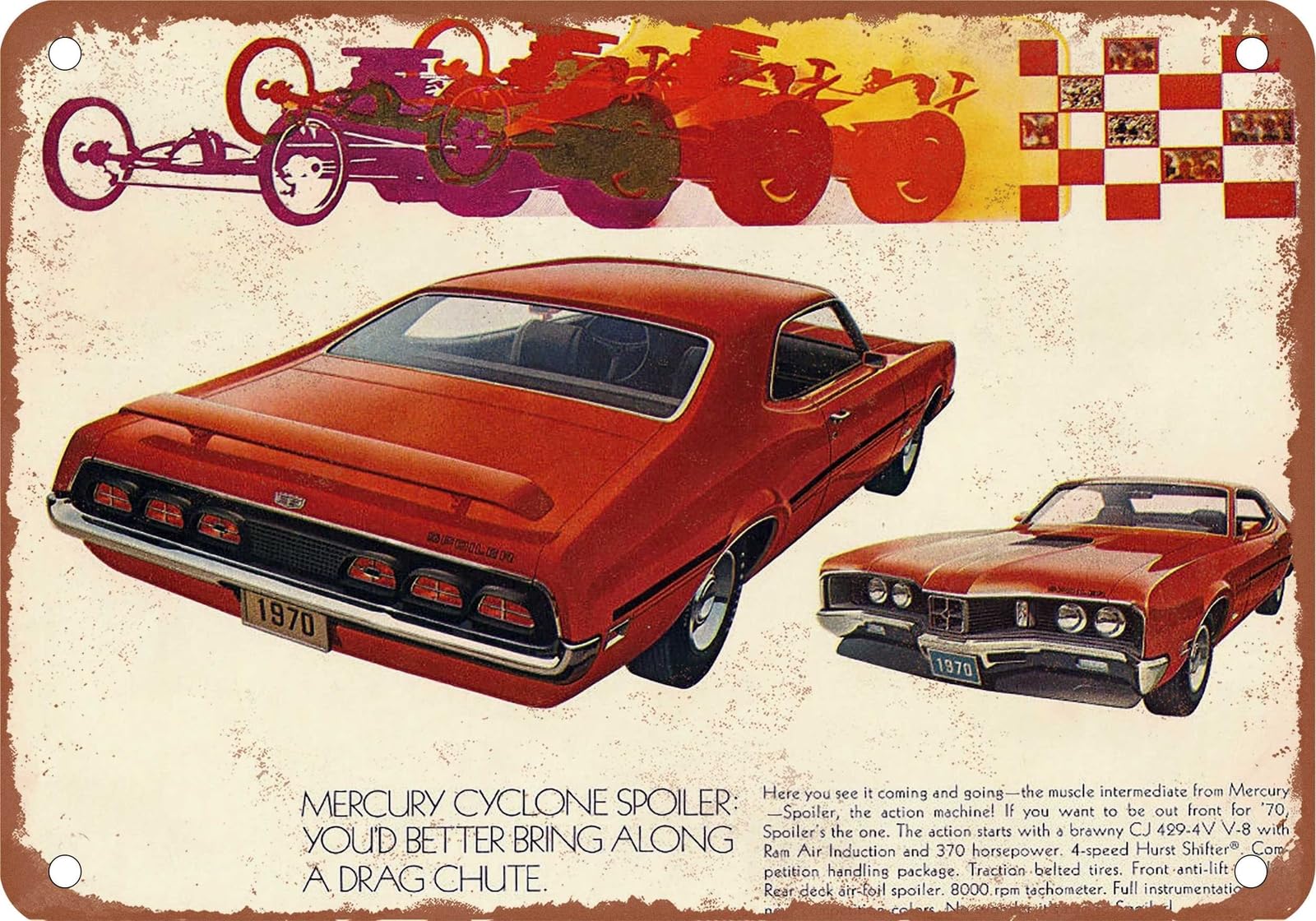Miaomansenstore Metal Sign - 1970 Mercury Vintage Ad 04 - Old Retro Rusty Look Home Decor