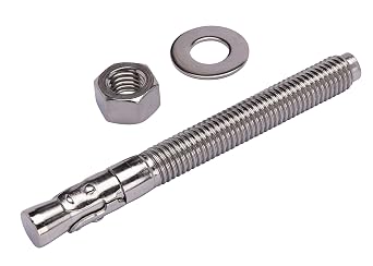 Bolt Dropper 1/2 X 5-1/2 Wedge Anchor (5pc), 18-8 Stainless Steel Corrosion Resistant Commercial Grade Washers and Nuts Included Choose Size