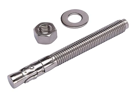 Bolt Dropper 1/2 X 5-1/2 Wedge Anchor (5pc), 18-8 Stainless Steel Corrosion Resistant Commercial Grade Washers and Nuts Included Choose Size