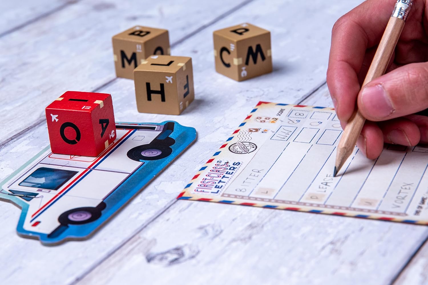 GameHead First-Class Letters, Roll & Write Word Game for Families and Parties, Ages 8+, 1-100 Players, Fast Paced 20 Minute Play Time, Fun and Travel Friendly - Image 6