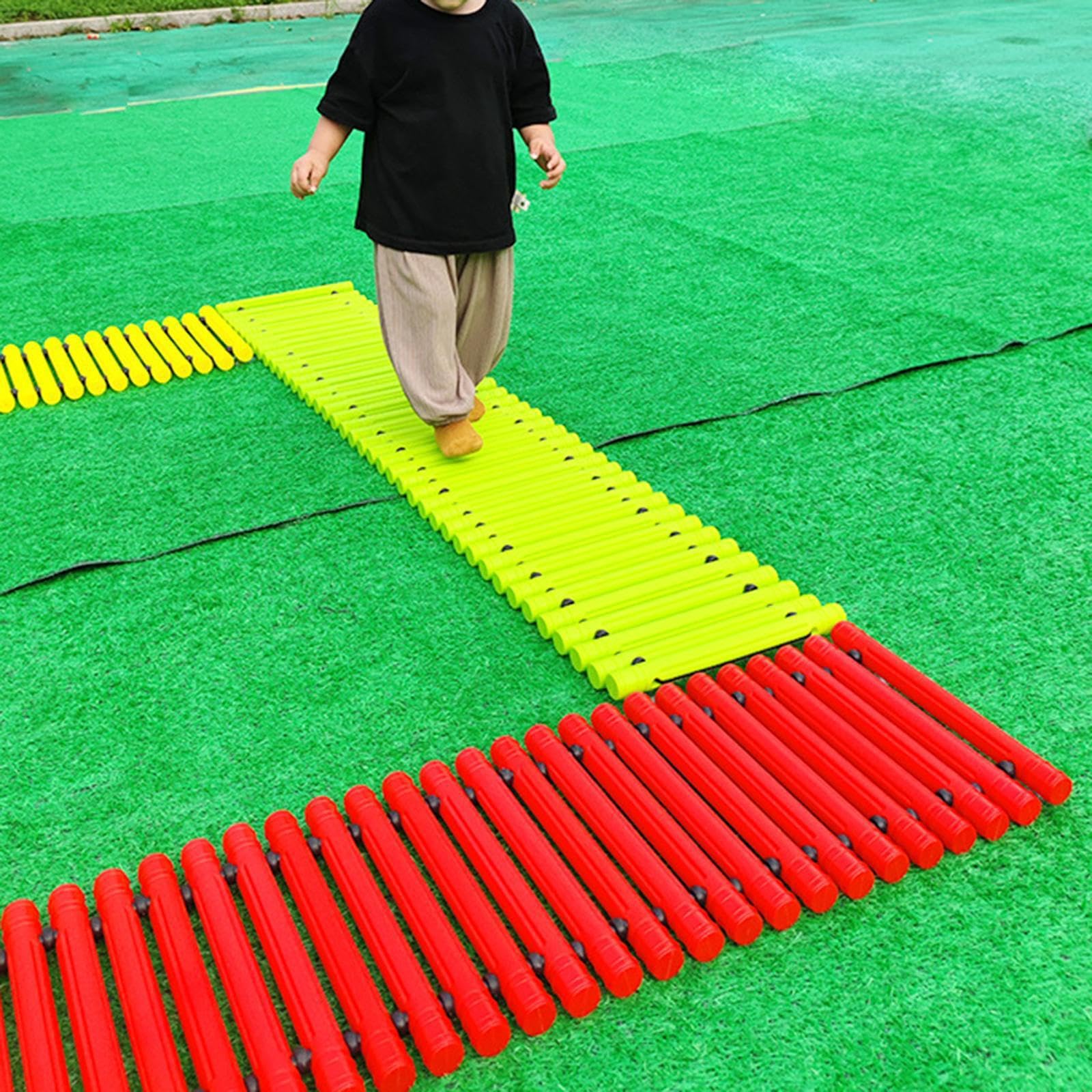 Juego Activo con Equipo de Juego Interactivo de Equilibrio Ligero para Exteriores para bebés Que apoya Las Habilidades motoras y la coordinación de, Rojo, 150x28.5cm