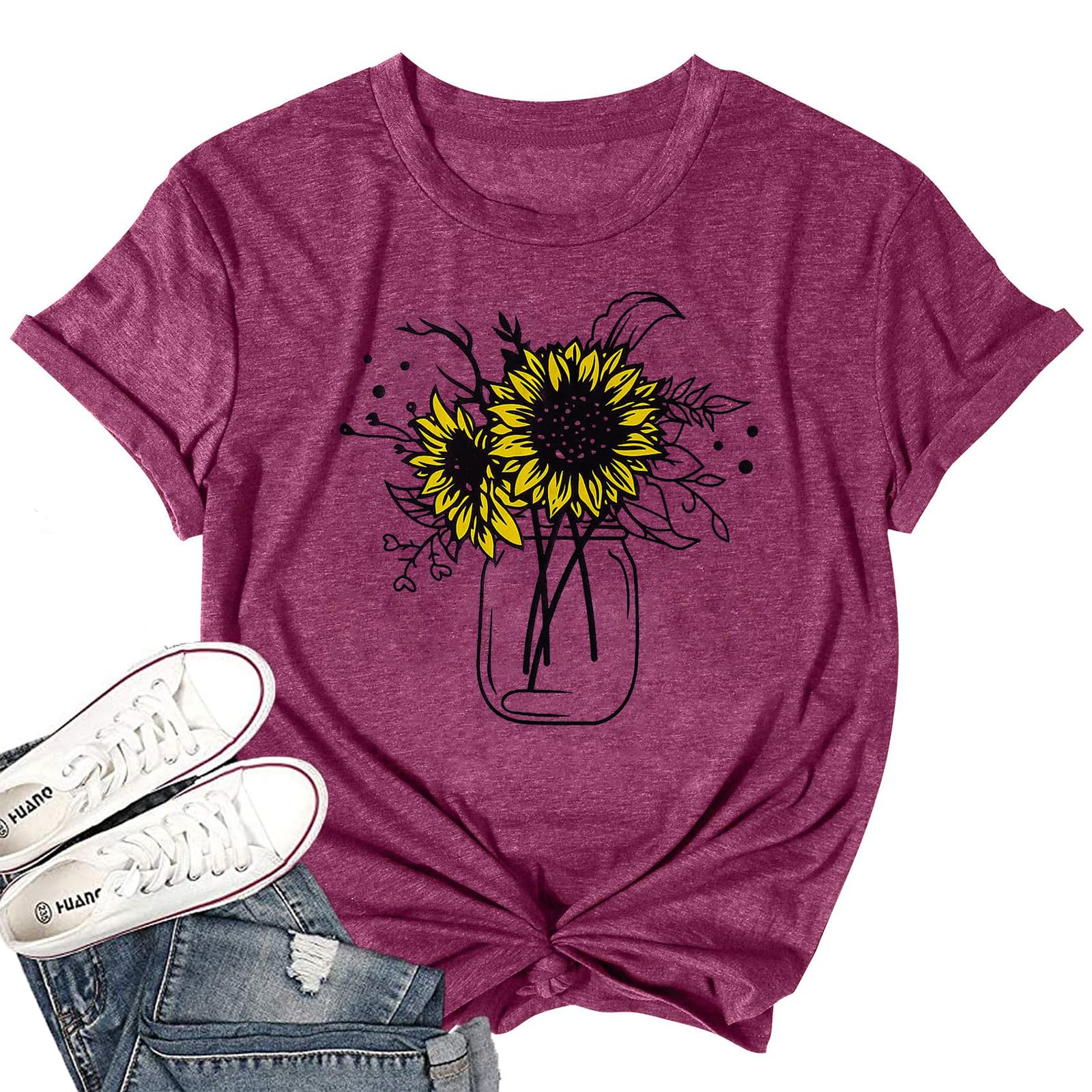 Sunflower Tank Top for Women Sleeveless Summer Tops Cute Flower Graphic Tops