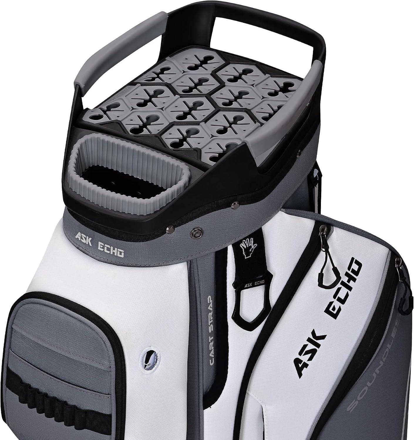 ASK ECHO Soundless-Series 15-Divider Golf Cart Bag, Grip Locking Bottom