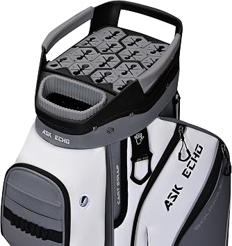 ASK ECHO Soundless-Series 15-Divider Golf Cart Bag, Grip Locking Bottom