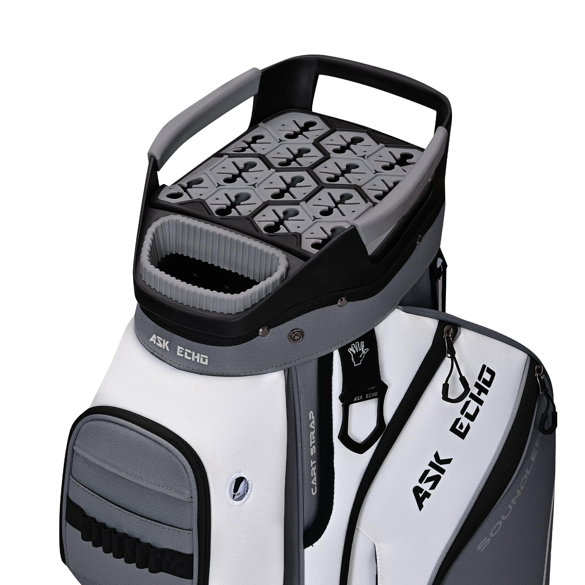 ASK ECHO Soundless-Series 15-Divider Golf Cart Bag, Grip Locking Bottom